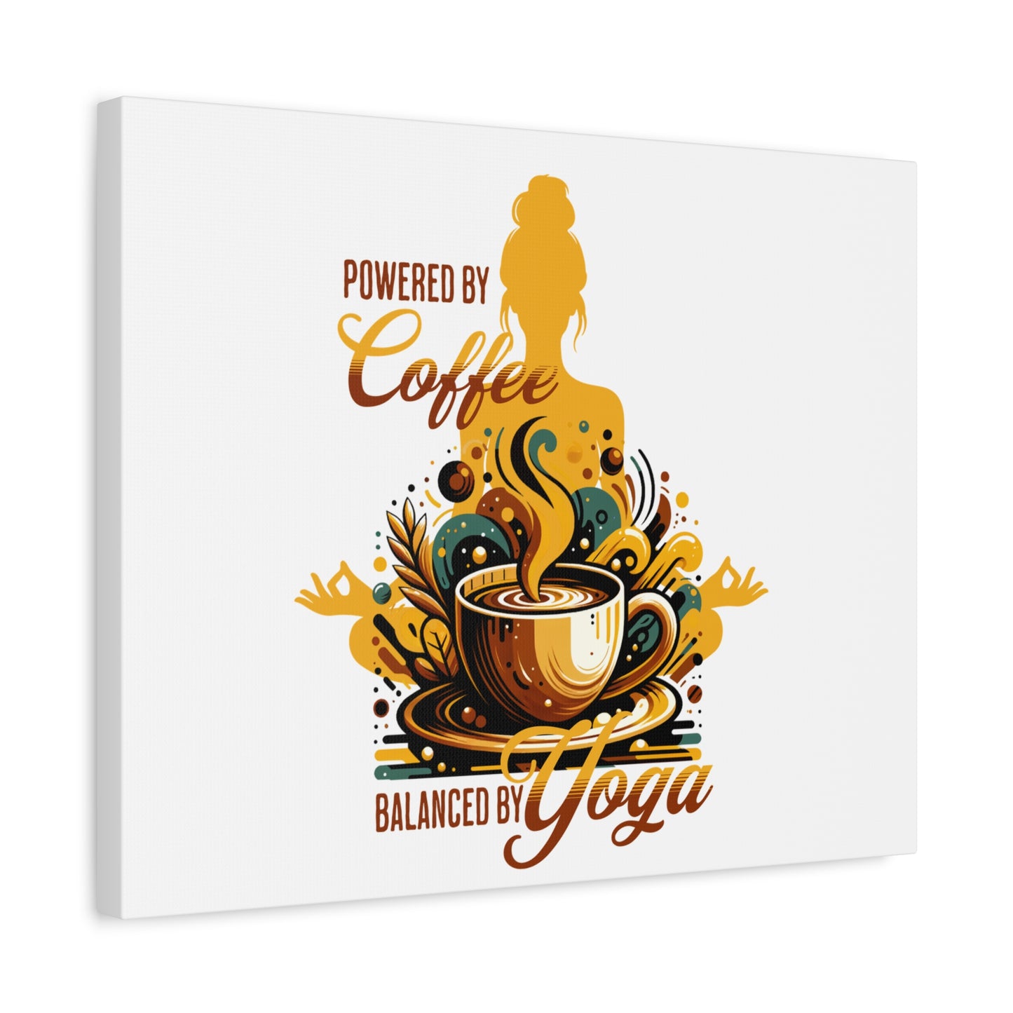 Yoga and Coffee Wall Art, Inspirational Canvas Print, Home Decor for Yogis, Gift for Coffee Lovers, Motivational Artwork, Office Decoration