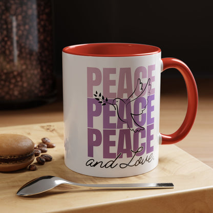 Peace and Love Accent Mug