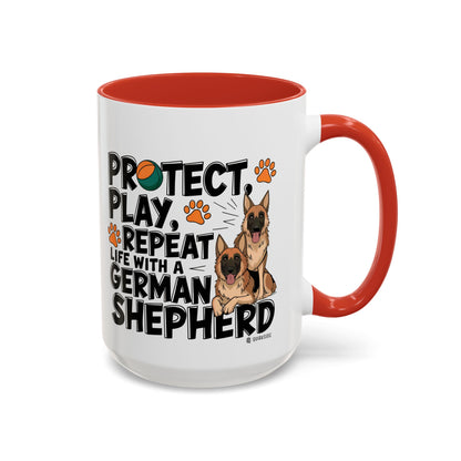 German Shepherd Lover's Accent Coffee Mug - Perfect Gift for Dog Owners, Pet Lovers, Birthdays, Holidays, Home Decor