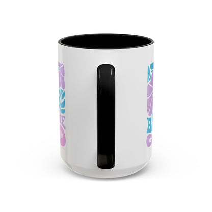 Accent Coffee Mug | 'Be the Good' Floral Design | Inspirational Mug, Gift for Her, Office Mug, Coffee Lover Gift, Home Decor