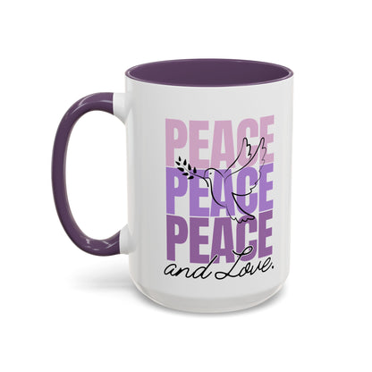 Peace and Love Accent Mug