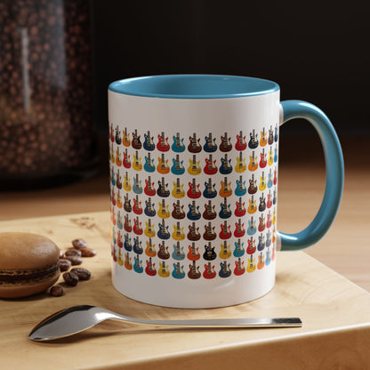 Coffee Mug - Wall of Guitars Design - Music Lover Gift