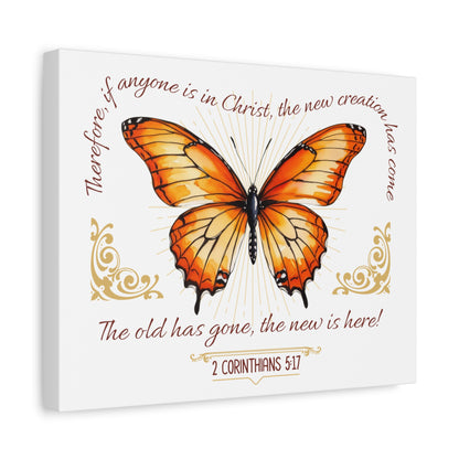 Butterfly Wall Art, Inspirational Canvas Print, Christian Home Decor, Gift for Religious Celebrations, Motivational Artwork