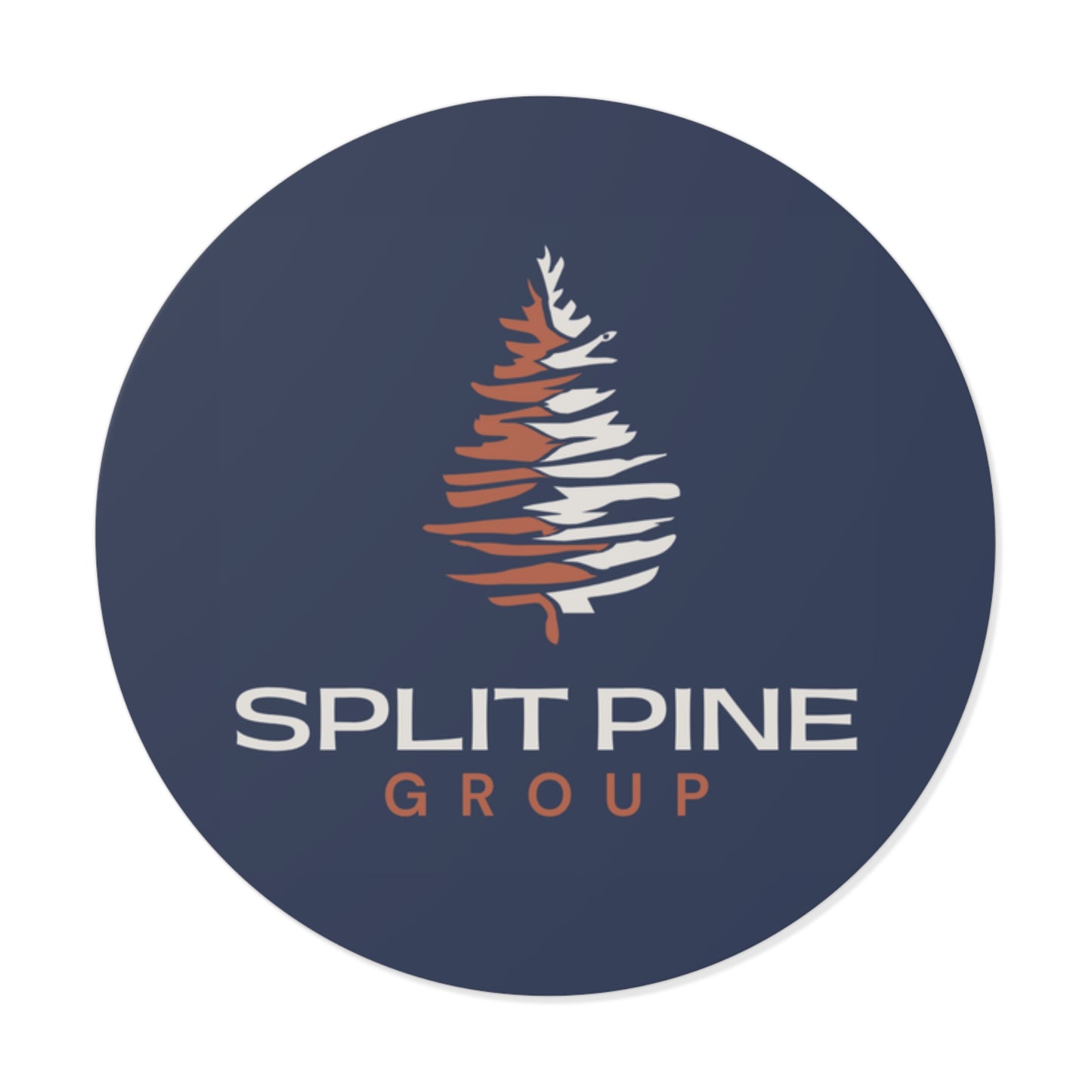 Round Vinyl Sticker - Split Pine Group Logo (Navy)