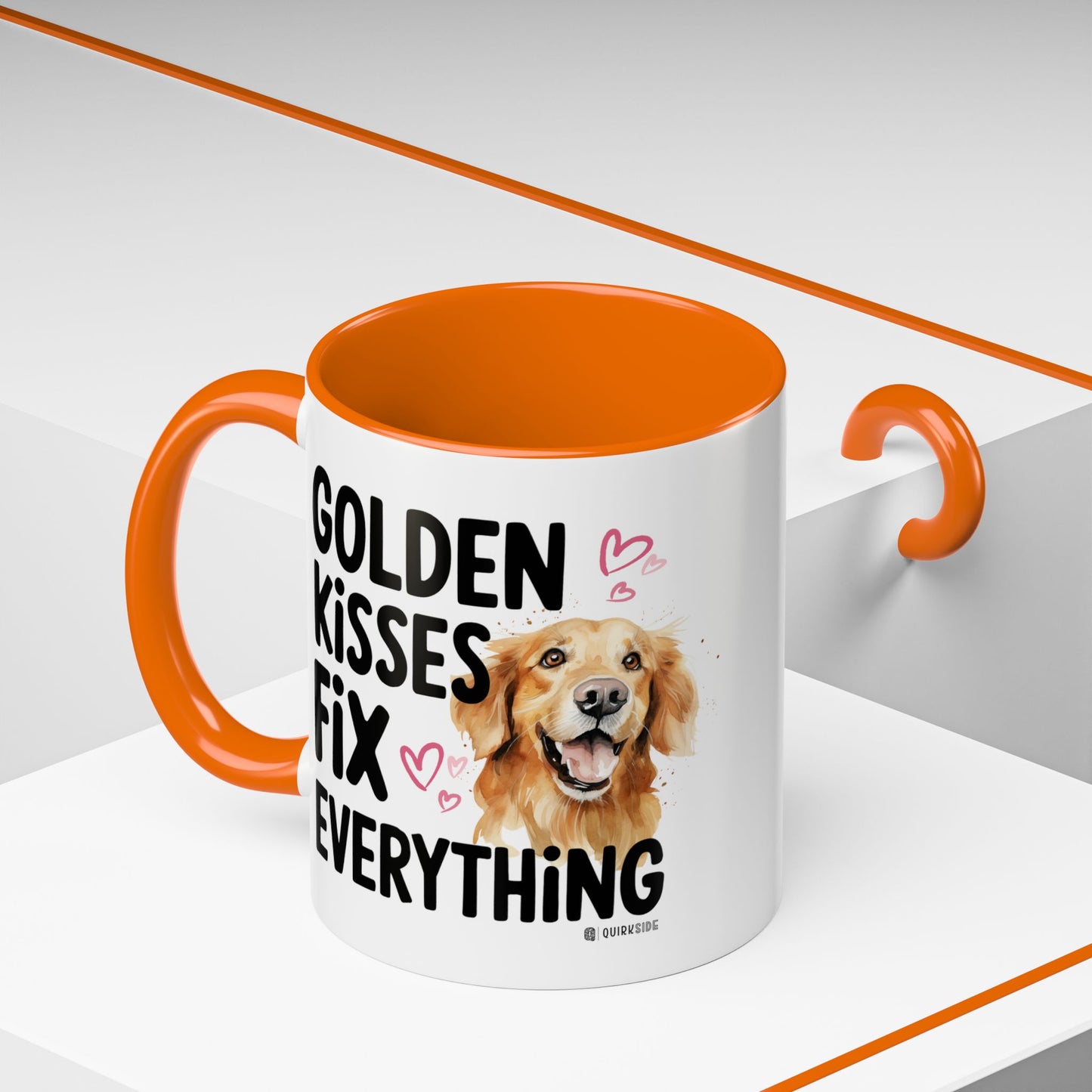 Golden Kisses Fix Everything Mug, Dog Lover Gift, Pet Owner Coffee Cup, Cute Animal Lover Mug, Fun Pet Quote Mug