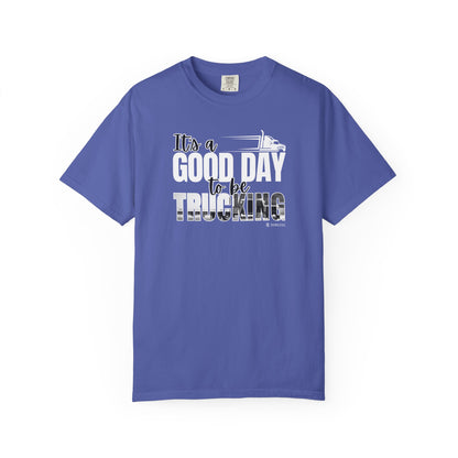Trucking T-shirt, Truckers Tee, Highway Driver Shirt, On The Road Top, Unisex Tee, Comfortable Garment-Dyed Shirt