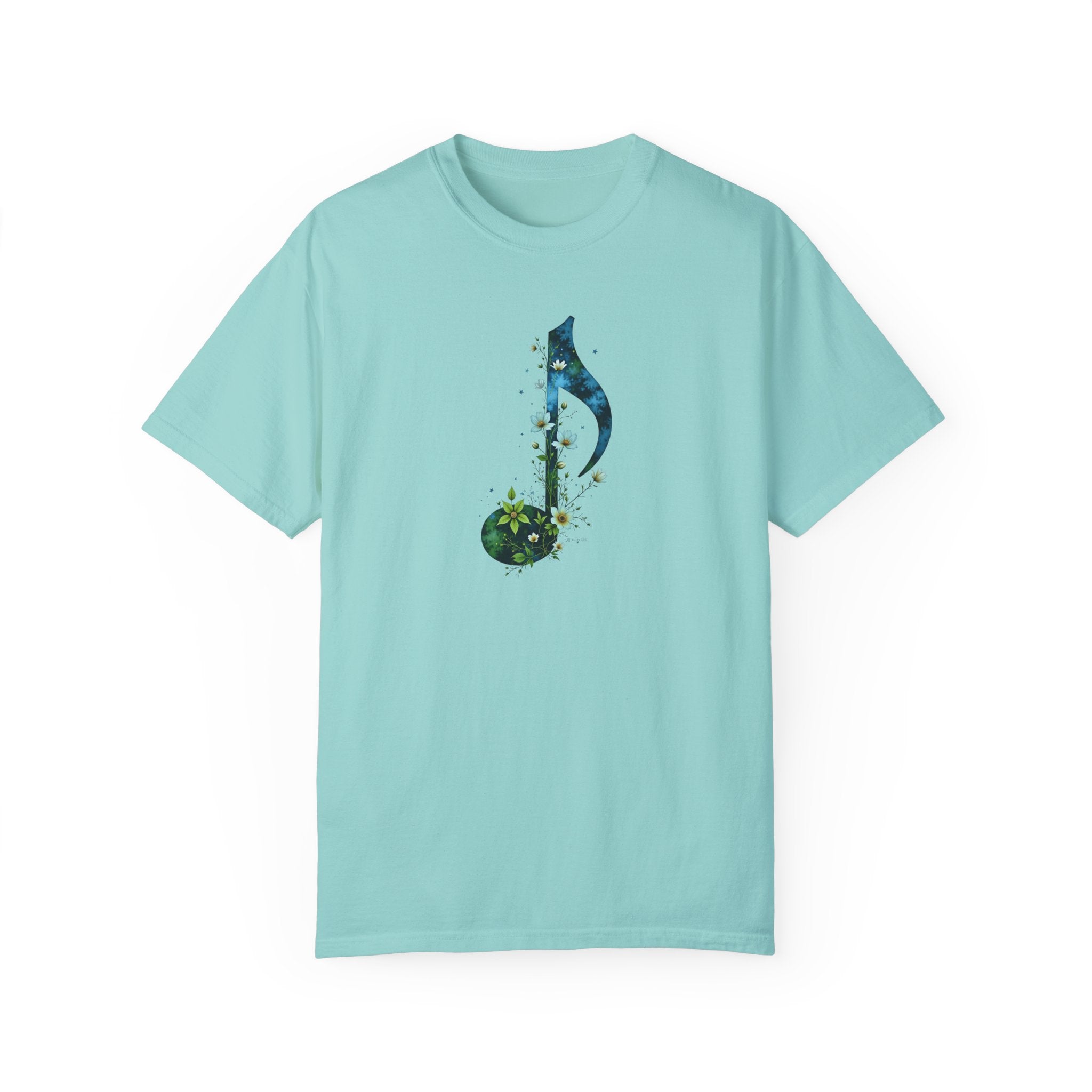 Music and Nature Unisex T-shirt, Rhythm Bloom Design, Music Lover Gift, Nature Enthusiast Tee, Festival Shirt, Botanical Graphic Tee