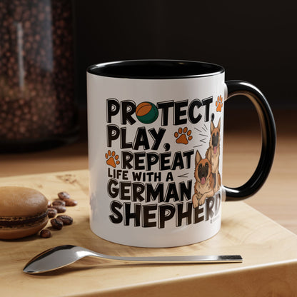 German Shepherd Lover's Accent Coffee Mug - Perfect Gift for Dog Owners, Pet Lovers, Birthdays, Holidays, Home Decor