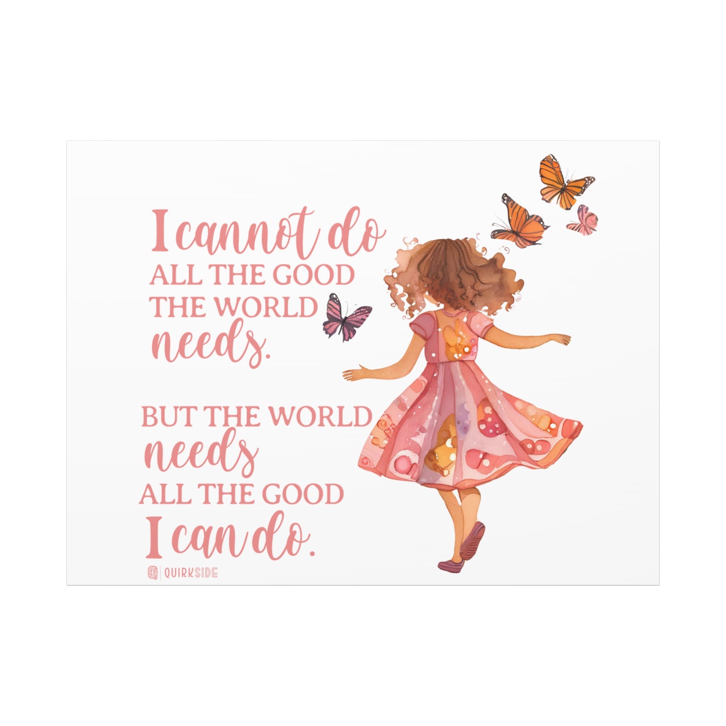 Inspirational Wall Art Canvas, Motivational Home Decor, Butterfly Quote Print, Gift for Her, Positive Vibes Wall Decor