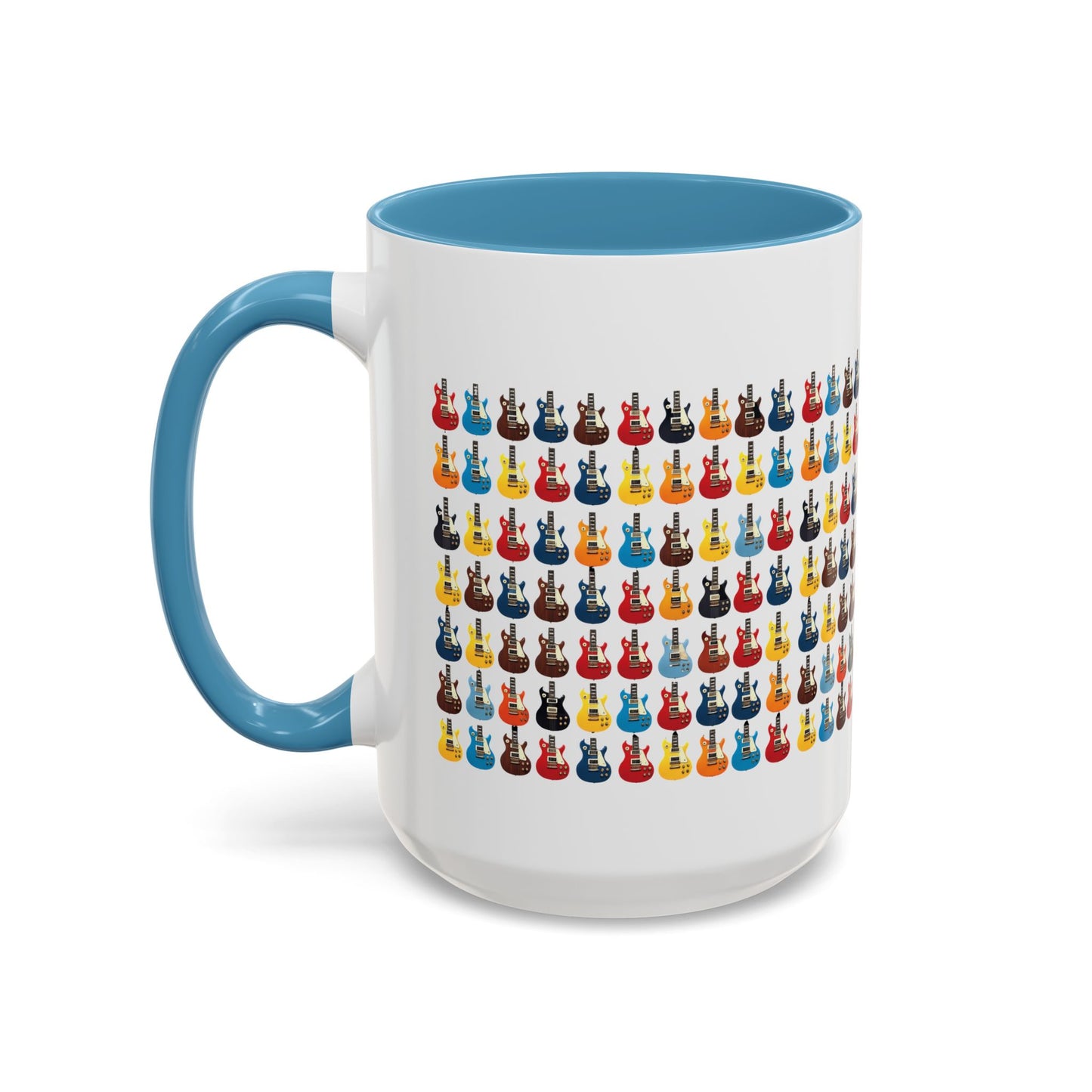 Coffee Mug - Wall of Guitars Design - Music Lover Gift