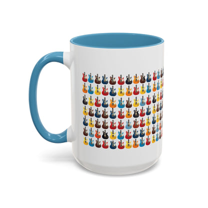 Coffee Mug - Wall of Guitars Design - Music Lover Gift