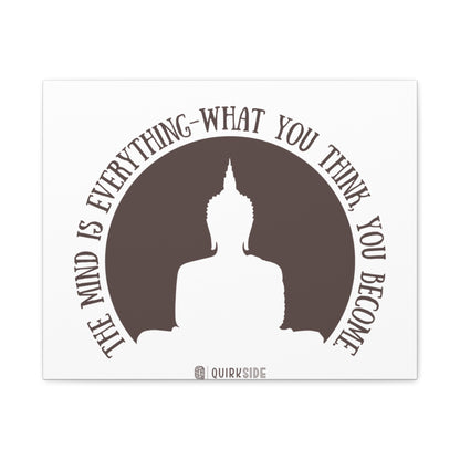 Mindfulness Buddha Canvas Art, Inspirational Wall Decor, Meditation Quote Print, Zen Home Decor, Gift for Yogis and Mindfulness Lovers