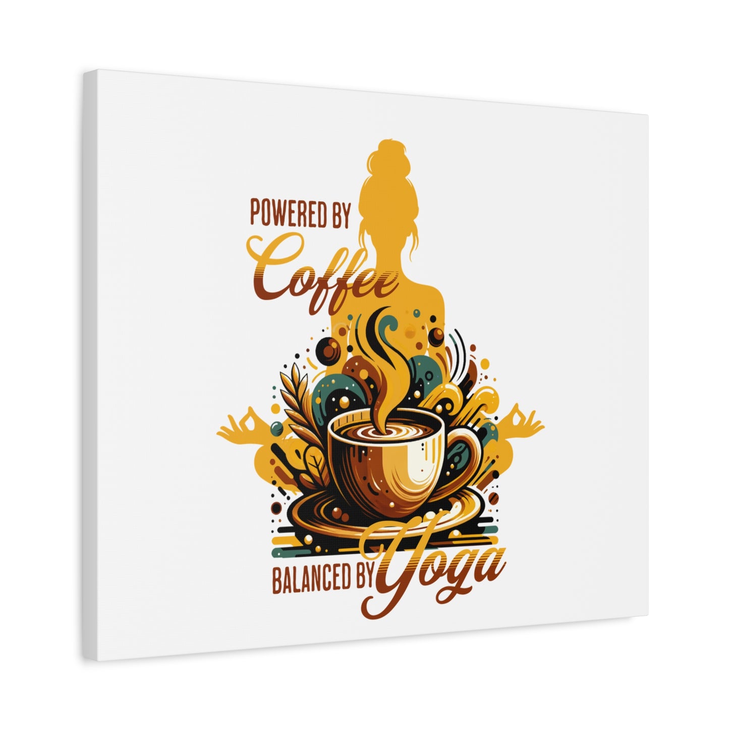 Yoga and Coffee Wall Art, Inspirational Canvas Print, Home Decor for Yogis, Gift for Coffee Lovers, Motivational Artwork, Office Decoration