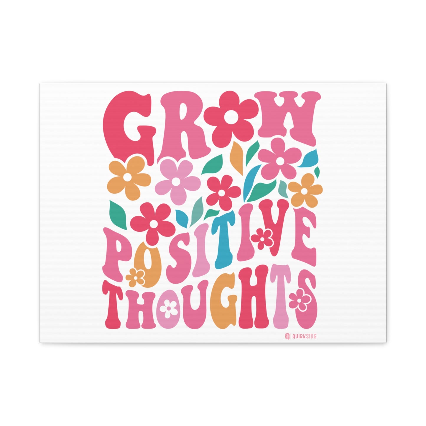 Positive Thoughts Canvas Wall Art, Grow Positive Thoughts Home Decor, Flower Wall Decor, Gift for Encouragement, Motivational Artwork, [...]