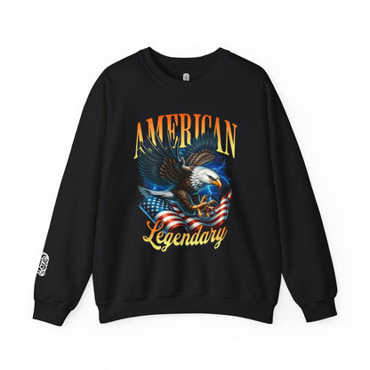 American Bald Eagle Unisex Sweatshirt, USA Patriotic Crewneck, National Bird Pride Apparel, Patriotic Eagle Pullover, Flag Lover Jumper - Quirkside Creations