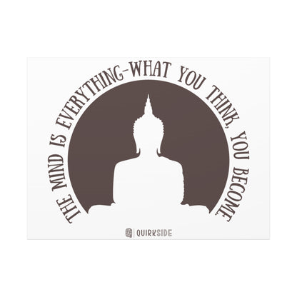 Mindfulness Buddha Canvas Art, Inspirational Wall Decor, Meditation Quote Print, Zen Home Decor, Gift for Yogis and Mindfulness Lovers