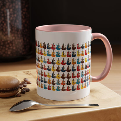 Coffee Mug - Wall of Guitars Design - Music Lover Gift