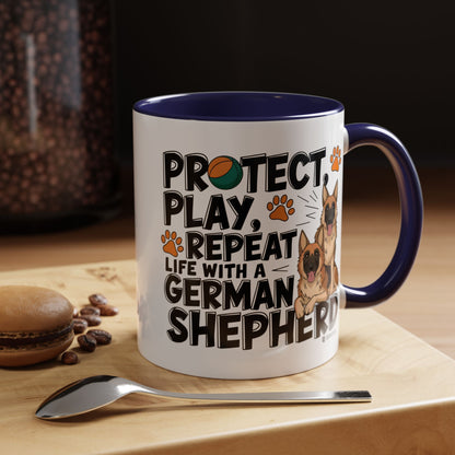 German Shepherd Lover's Accent Coffee Mug - Perfect Gift for Dog Owners, Pet Lovers, Birthdays, Holidays, Home Decor