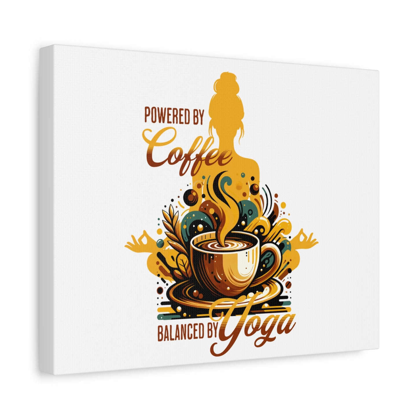 Yoga and Coffee Wall Art, Inspirational Canvas Print, Home Decor for Yogis, Gift for Coffee Lovers, Motivational Artwork, Office Decoration
