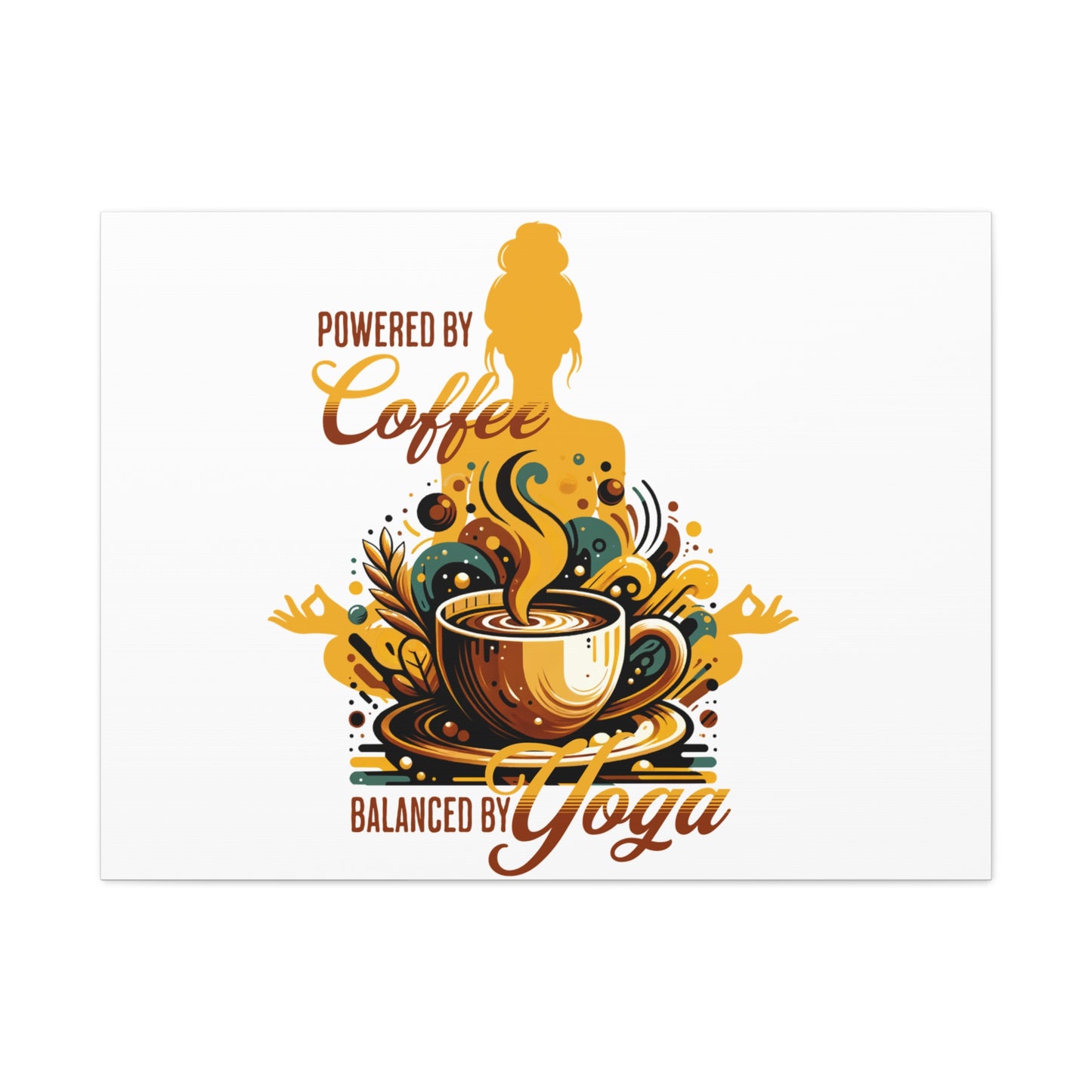 Yoga and Coffee Wall Art, Inspirational Canvas Print, Home Decor for Yogis, Gift for Coffee Lovers, Motivational Artwork, Office Decoration