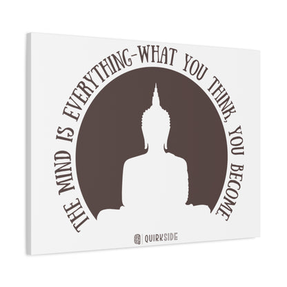 Mindfulness Buddha Canvas Art, Inspirational Wall Decor, Meditation Quote Print, Zen Home Decor, Gift for Yogis and Mindfulness Lovers