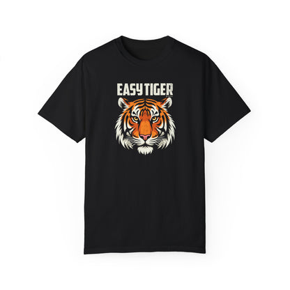 Funny Easy Tiger Unisex T-shirt, Tiger Face Graphic Tee, Sarcastic Animal Lover Shirt, Cool Gift for Men and Women, Unique Statement Top