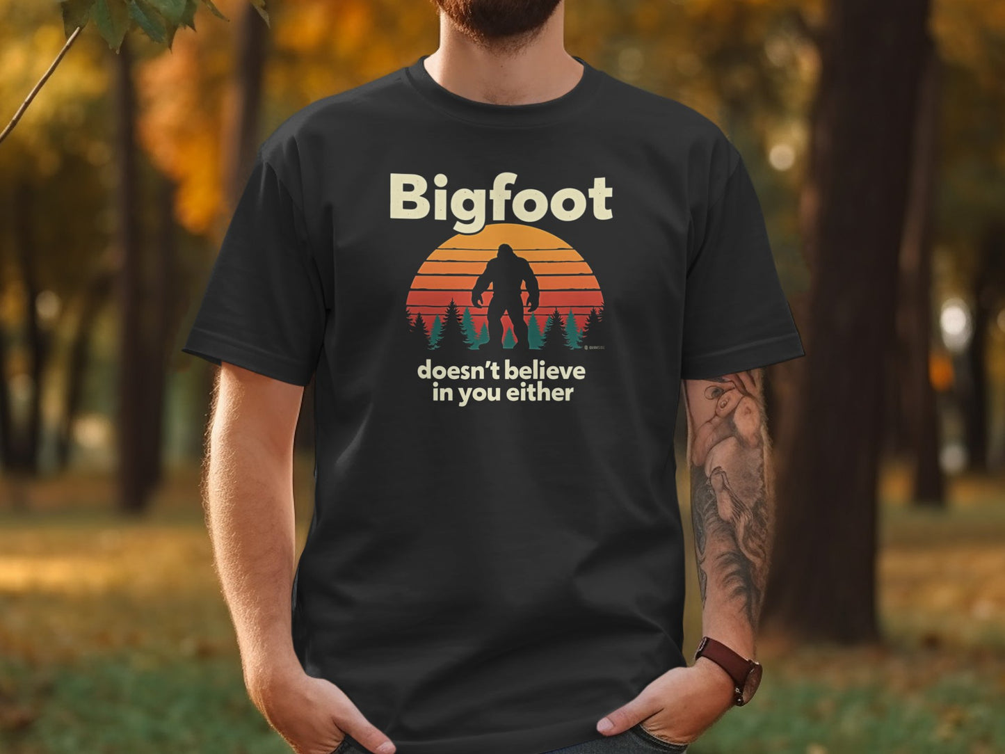 Bigfoot Believer Unisex Garment-Dyed T-shirt, Funny Sasquatch Tee