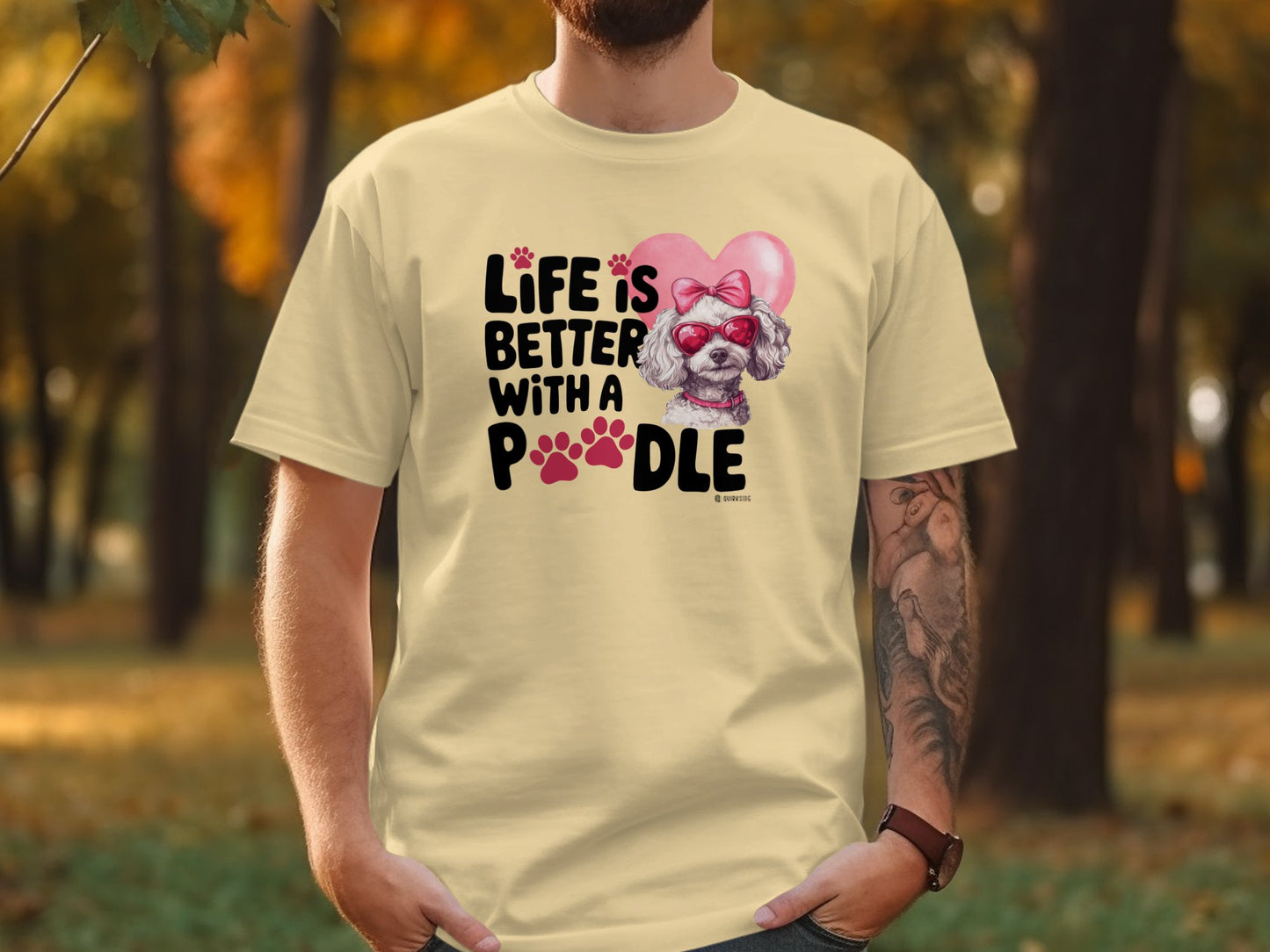 Poodle Lover T-shirt, Dog Owner Shirt, Cute Unisex Tee, Garment-Dyed Top, Dog Mom Dad Gift, Pet Lover Apparel, Animal Graphic Tee
