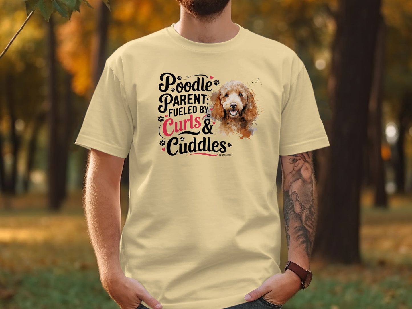 Poodle Lover T-shirt, Dog Owner Shirt, Cute Unisex Tee, Garment-Dyed Top, Dog Mom Dad Gift, Pet Lover Apparel, Animal Graphic Tee