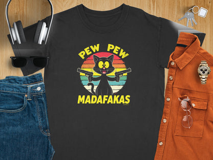 Cowboy Cat Funny T-Shirt, Western Style Tee, Unisex Garment-Dyed Shirt, Cat Lover Gift, Rodeo Apparel