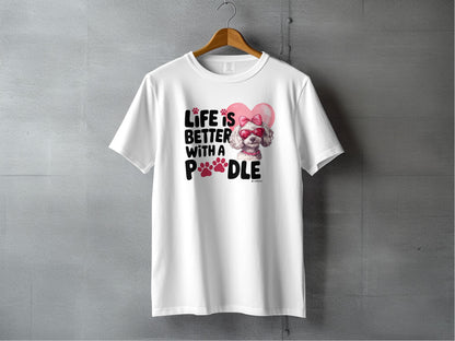 Poodle Lover T-shirt, Dog Owner Shirt, Cute Unisex Tee, Garment-Dyed Top, Dog Mom Dad Gift, Pet Lover Apparel, Animal Graphic Tee