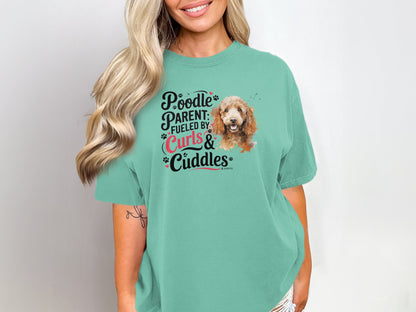 Poodle Lover T-shirt, Dog Owner Shirt, Cute Unisex Tee, Garment-Dyed Top, Dog Mom Dad Gift, Pet Lover Apparel, Animal Graphic Tee