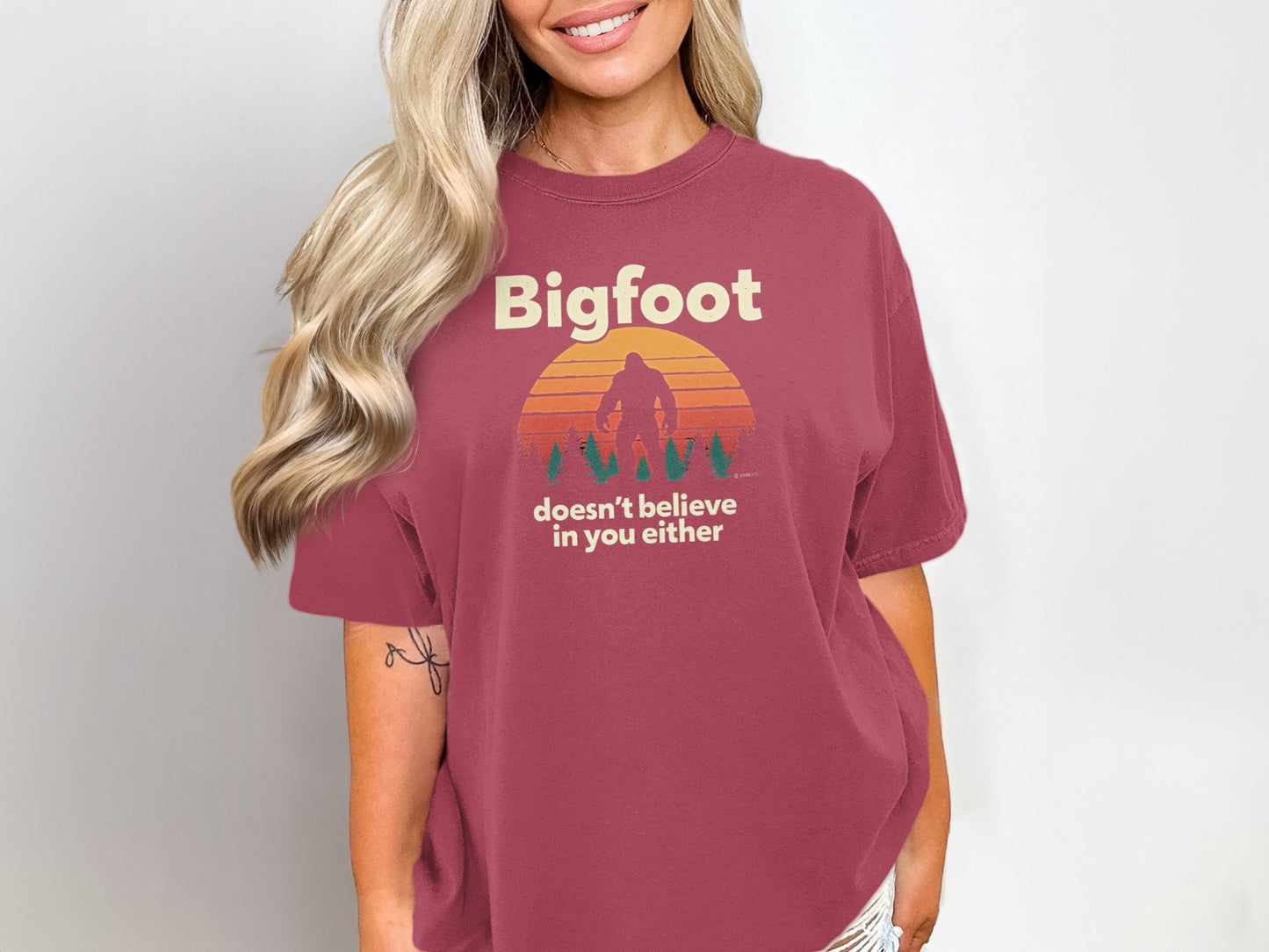 Bigfoot Believer Unisex Garment-Dyed T-shirt, Funny Sasquatch Tee