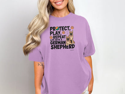German Shepherd Dog Lover Unisex Garment-Dyed T-shirt, Parent Gift, Funny Dog Tee, Dog Mom Shirt, Gift for Dog Lovers