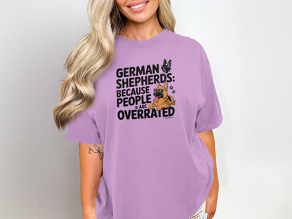 German Shepherd Dog Lover Unisex Garment-Dyed T-shirt, Parent Gift, Funny Dog Tee, Dog Mom Shirt, Gift for Dog Lovers
