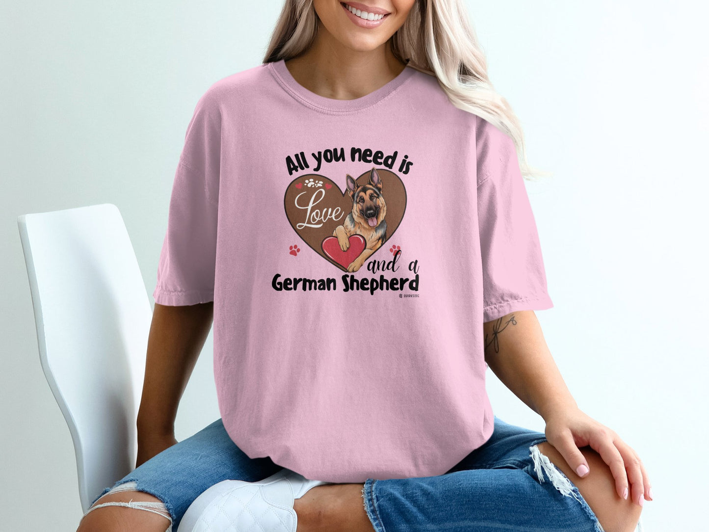 German Shepherd Dog Lover Unisex Garment-Dyed T-shirt, Parent Gift, Funny Dog Tee, Dog Mom Shirt, Gift for Dog Lovers