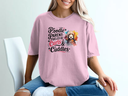 Poodle Lover T-shirt, Dog Owner Shirt, Cute Unisex Tee, Garment-Dyed Top, Dog Mom Dad Gift, Pet Lover Apparel, Animal Graphic Tee