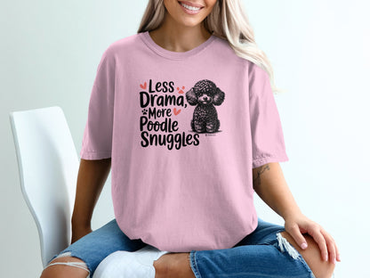 Poodle Lover T-shirt, Dog Owner Shirt, Cute Unisex Tee, Garment-Dyed Top, Dog Mom Dad Gift, Pet Lover Apparel, Animal Graphic Tee