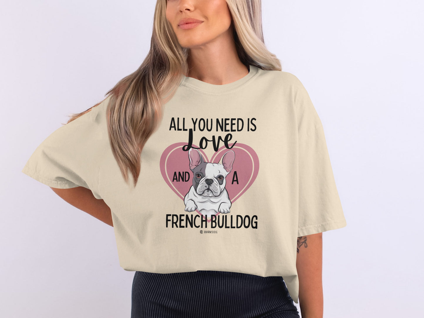 French Bulldog Lover Unisex Garment-Dyed T-shirt, Dog Parent Tee, Cute Bulldog Shirt, Pet Lover Top, Animal Graphic Tee