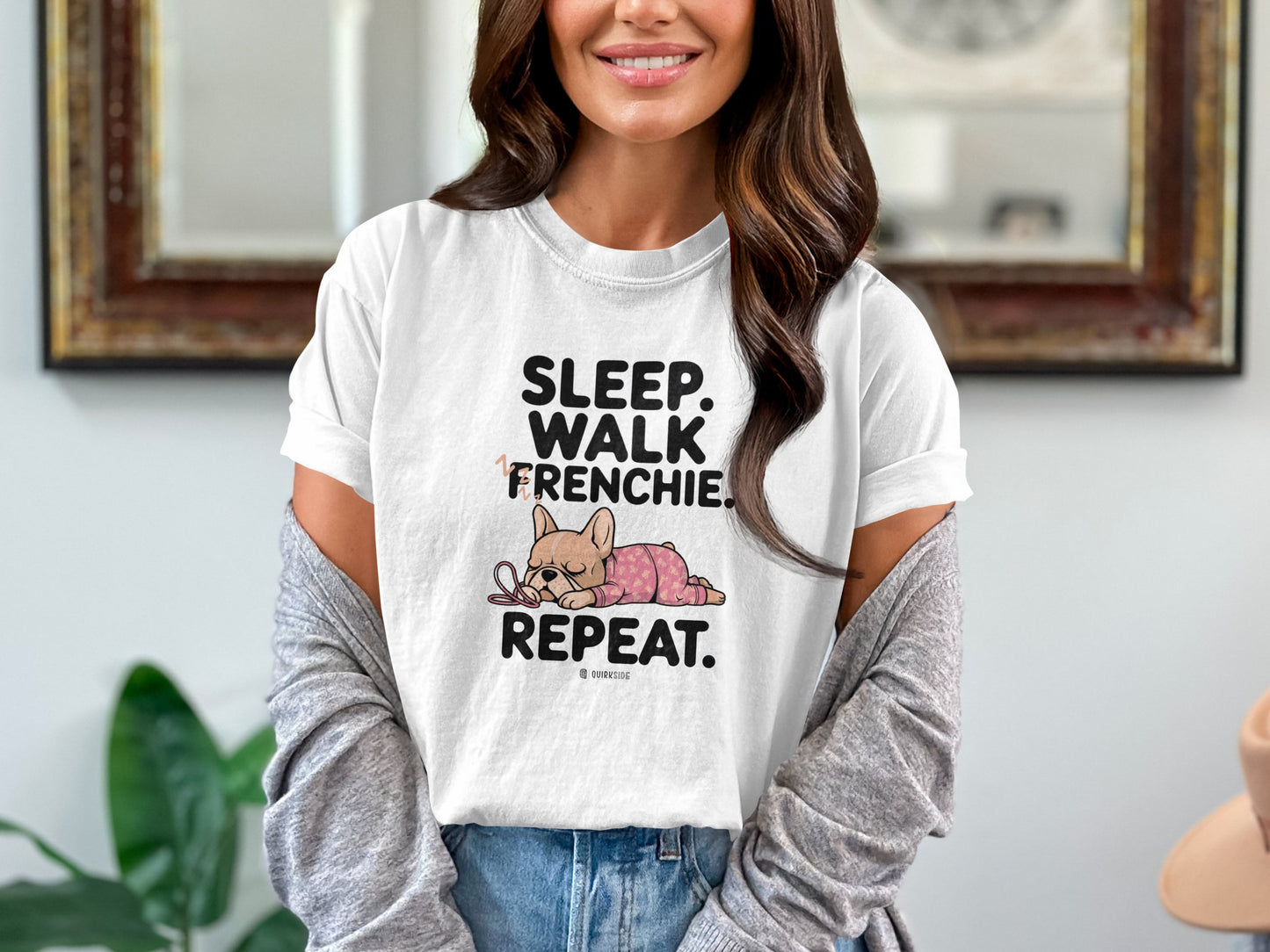 French Bulldog Lover Unisex Garment-Dyed T-shirt, Dog Parent Tee, Cute Bulldog Shirt, Pet Lover Top, Animal Graphic Tee