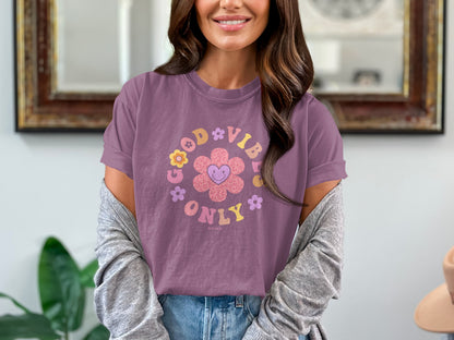 Positive Vibes Mental Health Awareness Unisex T-shirt, Encouraging Tee, Inspirational Shirt, Self Care Gift, Mental Health Advocate Apparel