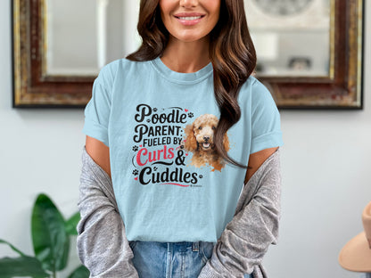 Poodle Lover T-shirt, Dog Owner Shirt, Cute Unisex Tee, Garment-Dyed Top, Dog Mom Dad Gift, Pet Lover Apparel, Animal Graphic Tee