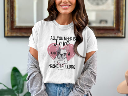French Bulldog Lover Unisex Garment-Dyed T-shirt, Dog Parent Tee, Cute Bulldog Shirt, Pet Lover Top, Animal Graphic Tee