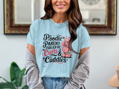 Poodle Lover T-shirt, Dog Owner Shirt, Cute Unisex Tee, Garment-Dyed Top, Dog Mom Dad Gift, Pet Lover Apparel, Animal Graphic Tee