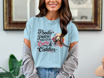 Poodle Lover T-shirt, Dog Owner Shirt, Cute Unisex Tee, Garment-Dyed Top, Dog Mom Dad Gift, Pet Lover Apparel, Animal Graphic Tee