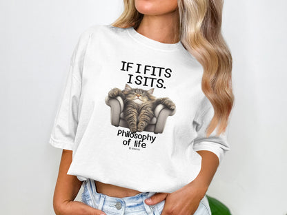 Lazy Cat Tee, Funny Cat Lover Shirt, Feline Fan Top, Cat Owner Gift, Cat Mom Shirt, Cat Dad Tee, Cat Lady Gift, Cat Print T-shirt