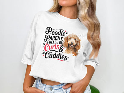 Poodle Lover T-shirt, Dog Owner Shirt, Cute Unisex Tee, Garment-Dyed Top, Dog Mom Dad Gift, Pet Lover Apparel, Animal Graphic Tee
