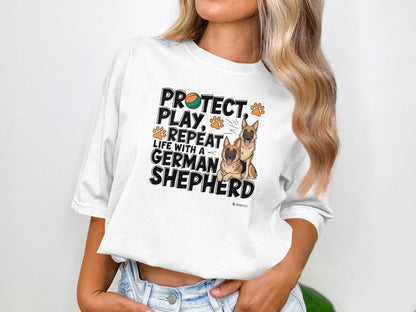 German Shepherd Dog Lover Unisex Garment-Dyed T-shirt, Parent Gift, Funny Dog Tee, Dog Mom Shirt, Gift for Dog Lovers