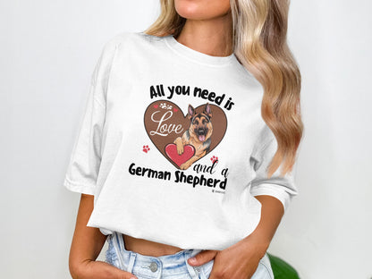 German Shepherd Dog Lover Unisex Garment-Dyed T-shirt, Parent Gift, Funny Dog Tee, Dog Mom Shirt, Gift for Dog Lovers
