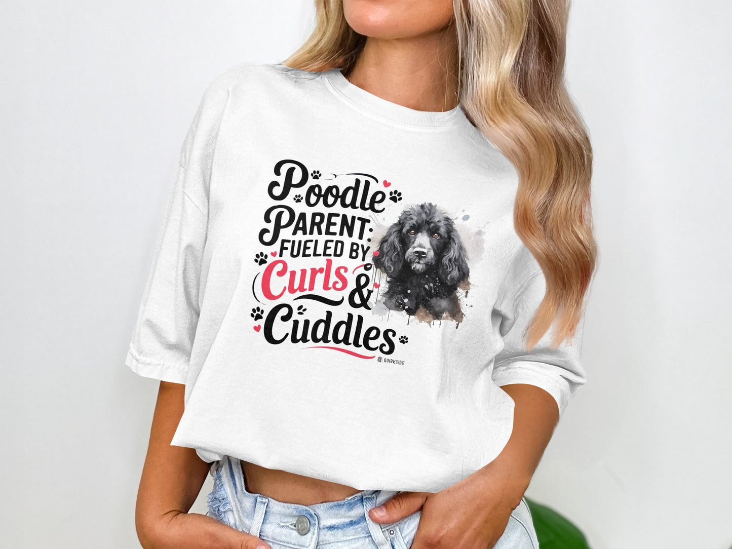 Poodle Lover T-shirt, Dog Owner Shirt, Cute Unisex Tee, Garment-Dyed Top, Dog Mom Dad Gift, Pet Lover Apparel, Animal Graphic Tee